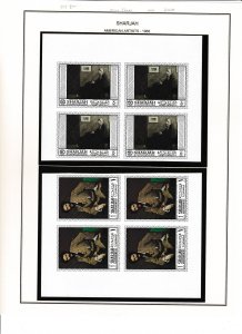 Sharjah # 375-382, Paintings by American Artists, IMPERF Blocks of 4, Mint NH