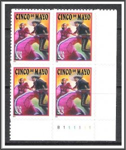 US Plate Block #3309 Cinco De Mayo MNH