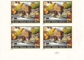 USA #4927a Glade Creek Grist Mill $5.75  Mint NH Imperf NDC LR plate block