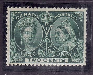 Canada-Sc#52-unused 2c hinged  green Diamond Jubilee-QV-1897-