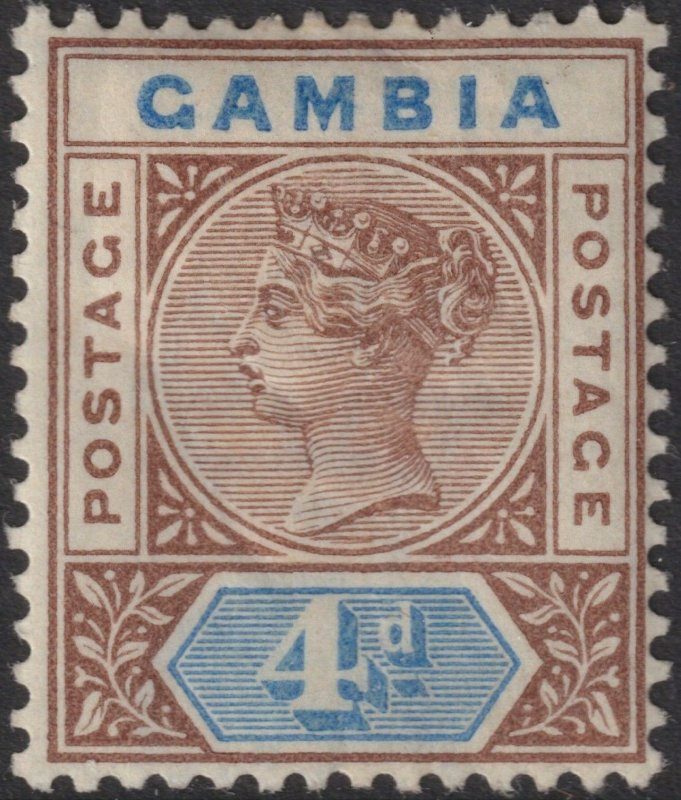Sc# 25 Gambia 1898 QV Queen Victoria 4p MMHH CV $20.00