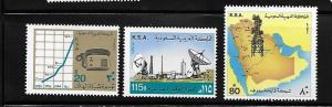 Saudi Arabia 1981 Line graph telephone Microwave Tower Scott 808-810 MNH A470