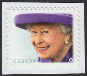 REPRINT = QUEEN ELIZABETH II = Single stamp cut fr BK MNH Canada 2019 #3137ii