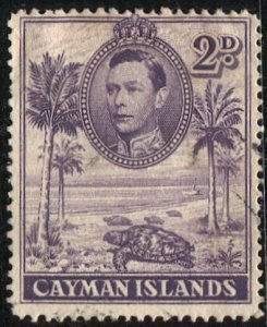 CAYMAN ISLANDS 1943 Sc 104 Used VF 2d Turtle