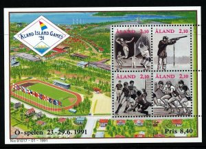 Aland Finland 1991 Island games. Very fine S/S. Facit Bl1. MNH