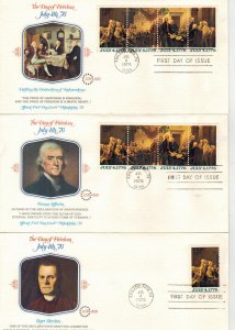 1976 USA BICENTENNIAL AMERICAN REVOLUTION FLEETWOOD SET OF 6 DIFF Singles/Strips