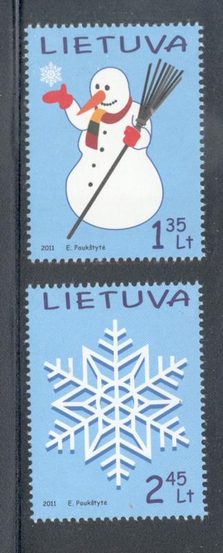 Lithuania Sc 955-6 2011 Christmas stamp set mint NH