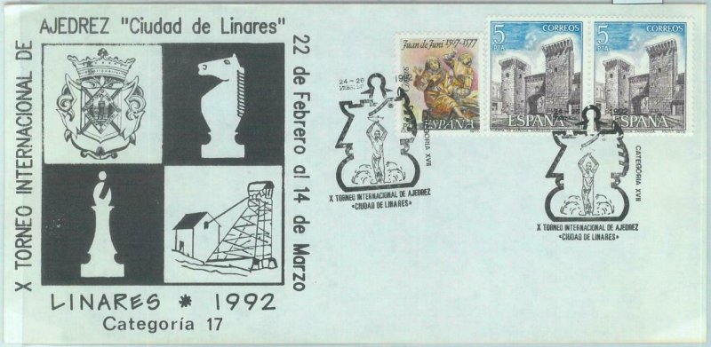 84845 -  SPAIN - POSTAL HISTORY - SPECIAL COVER & postmark  1992  CHESS