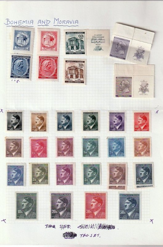 Bohemia Moravia 1939/44 M&U Collection on Pages (Apx 130 Items) (BR1539