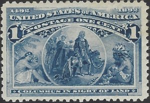 US Scott #230 MNH OG XF 1 Cent 1893 Columbian Exposition Stamp