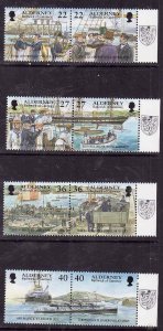 Alderney-Sc#176-83- id10-unused NH set-Military-Ships-Garrison Island-2001-