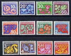 Czechoslovakia 1971 Postage Due set of 12 stylised plants...