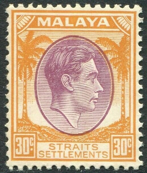 STRAITS SETTLEMENTS-1937 30c Dull Purple & Orange Sg 287 UNMOUNTED MINT V50217