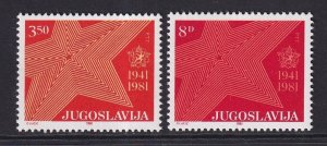 Yugoslavia   #1538-1539   MNH  1981  anniversary national insurrection