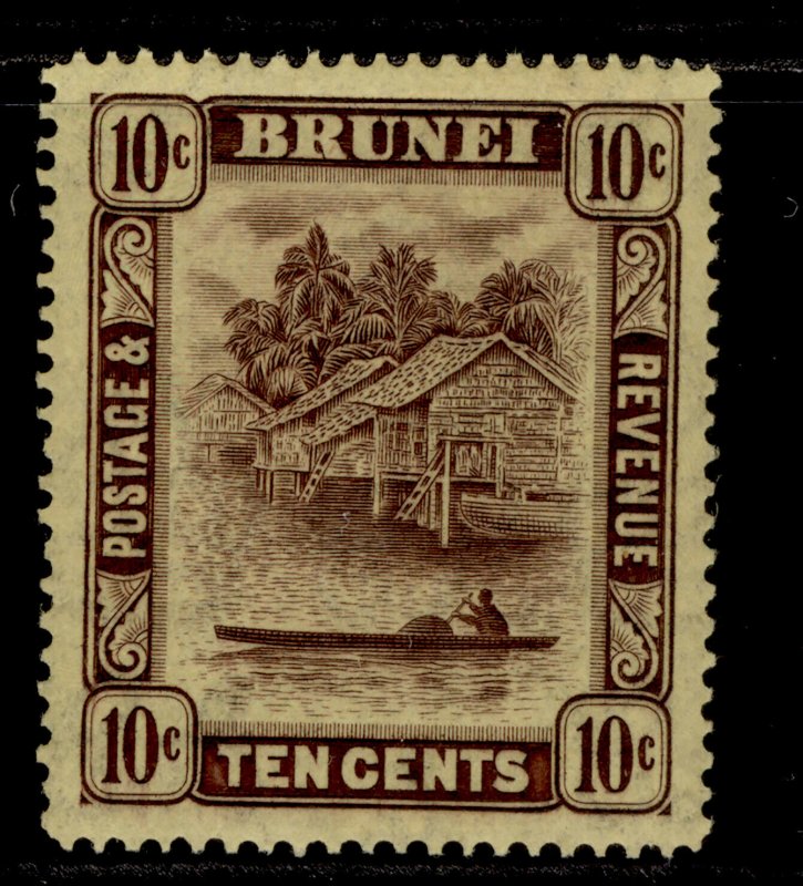 BRUNEI GV SG73, 10c purple/yellow, LH MINT. Cat £42.