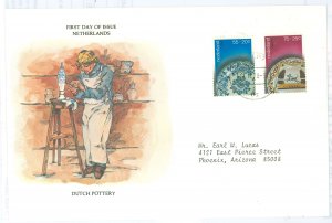 Netherlands B545-46 1978 Dutch Pottery, addressed, Postal Commerative Society FDC