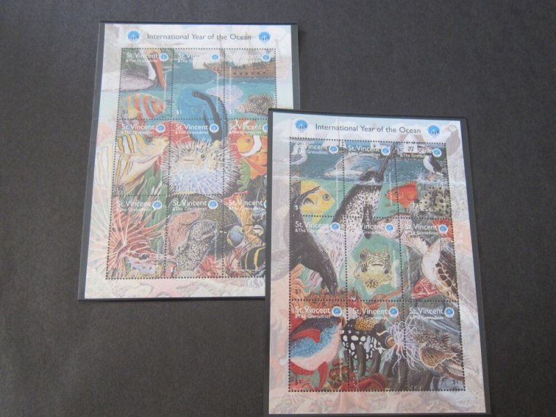 St Vincent 1998 Sc 2604-5 Bird Marine Life set MNH