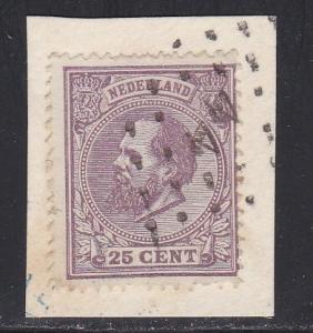 Netherlands #  30, King William III, Used on Paper, 1/3 Cat.