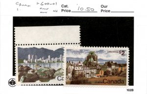 Canada, Postage Stamp, #600-601 Mint NH, 1974 Vancouver, Quebec (AD)