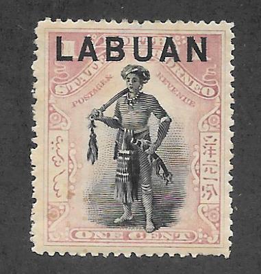 Labuan Scott 72 Mint 1c Dyak Chieftain Overprinted  2015 CV $6.00