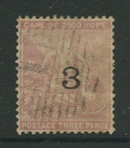 Cape of Good Hope -Scott 32 -Hope & Symbols -1880 -Used -Single 3p Stamps