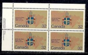 Canada #B2 M/S, #934iv, #1030 x2 Plate Blocks Mint VF NH