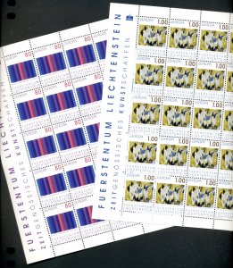 Liechtenstein 1993 Europa, Contemporary Art 2xsheets MUH