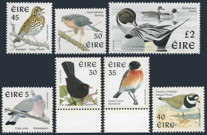 Ireland 1105/1111 set of 7, MNH. Mi 1050-1056. Birds 1998. Blackbird, Goldcrest,