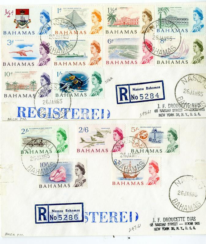 Bahamas Stamps # 185-200 Registered First Day Covers