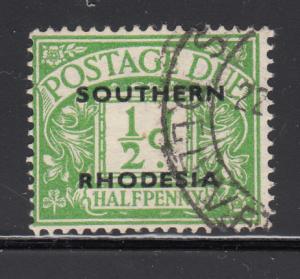 Southern Rhodesia 1951 used Scott #J1 1/2p Postage Due