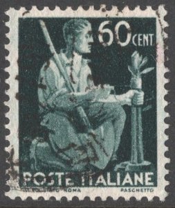 Italy SC#466 60c Gardener Tying Sapling to Stake (1945) Used