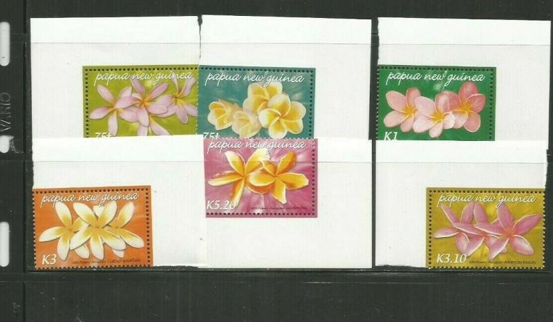 PAPUA NEW GUINEA 2005 FLOWERS SCOTT 1170-5 MNH SCV $11