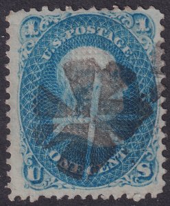 #86 Used, F-VF, Neat fancy cancel, clear grill (CV $450 - ID46327) - Joseph Luft