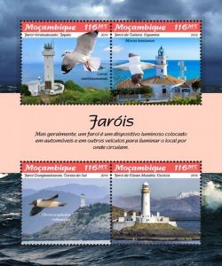 Mozambique - 2019 Lighthouses - 4 Stamp Sheet - MOZ190125a