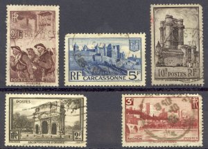 France Sc# 342-346 Used 1938 Definitives