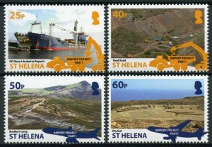 St Helena Aviation Stamps 2014 MNH Airport Project Part I Ships 4v Set