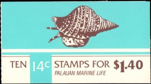 Palau #75a, Complete Set, Unexploded Booklet, 1985, Marine Life, Never Hinged