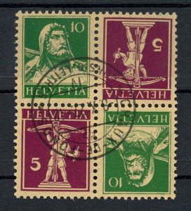 SWITZERLAND,  SUPERB TETE-BECHE STAMP 5 5 CENTIMES TELL BOY LILAC  10 CENTIME...