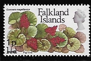 Falkland Islands # 198 - Pig Vine - surcharged - MLH.....{BRN17}