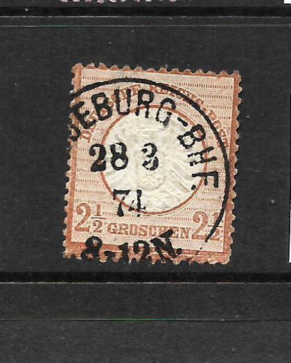  GERMANY  1872  2 1/2g   DEEP BROWN  LARGE SHIELD  FU  SG 21A