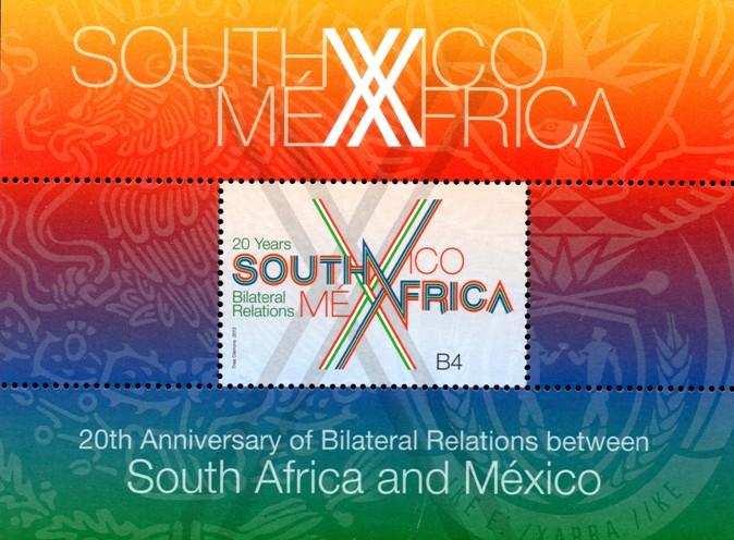 South Africa - 2013 Mexico SA Diplomatic Relations MS MNH**