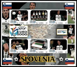 Gambia 2000 - World Cup Soccer - Sheet of 6 IMPERF Stamps - Scott #2295 - MNH