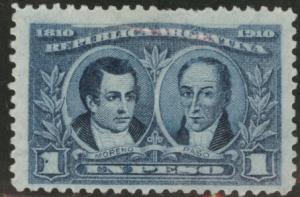 Argentina Scott 172 MH* 1 Peso 1910 stamp