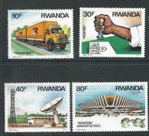 Rwanda 1243-46 Transport & Communication MNH VF 1985 SCV $4.80