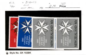 New Zealand, Postage Stamp, #815-817 Pairs Mint NH, 1985 (AB)