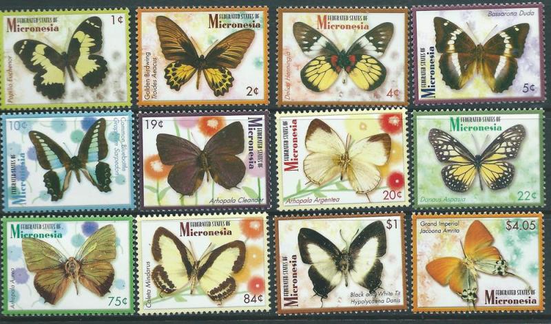 Micronesia #702-713 Butterflies (MNH) CV$16.00