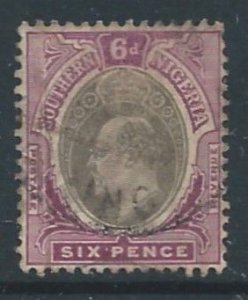 Southern Nigeria #26 Used 6p Edward VII Defin. - Wmk. 3