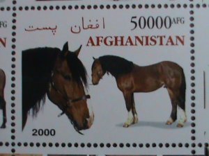 AFGHANISTAN STAMP -2000 WORLD FAMOUS HORSES- MNH SHEET - VERY FINE