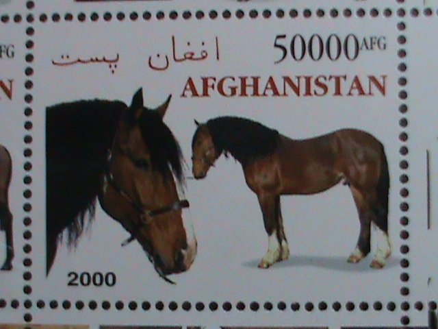 AFGHANISTAN STAMP -2000 WORLD FAMOUS HORSES- MNH SHEET - VERY FINE