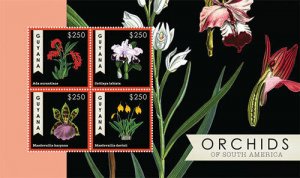 Guyana - 2012 - Orchids Of South America - Sheet Of 4 - MNH